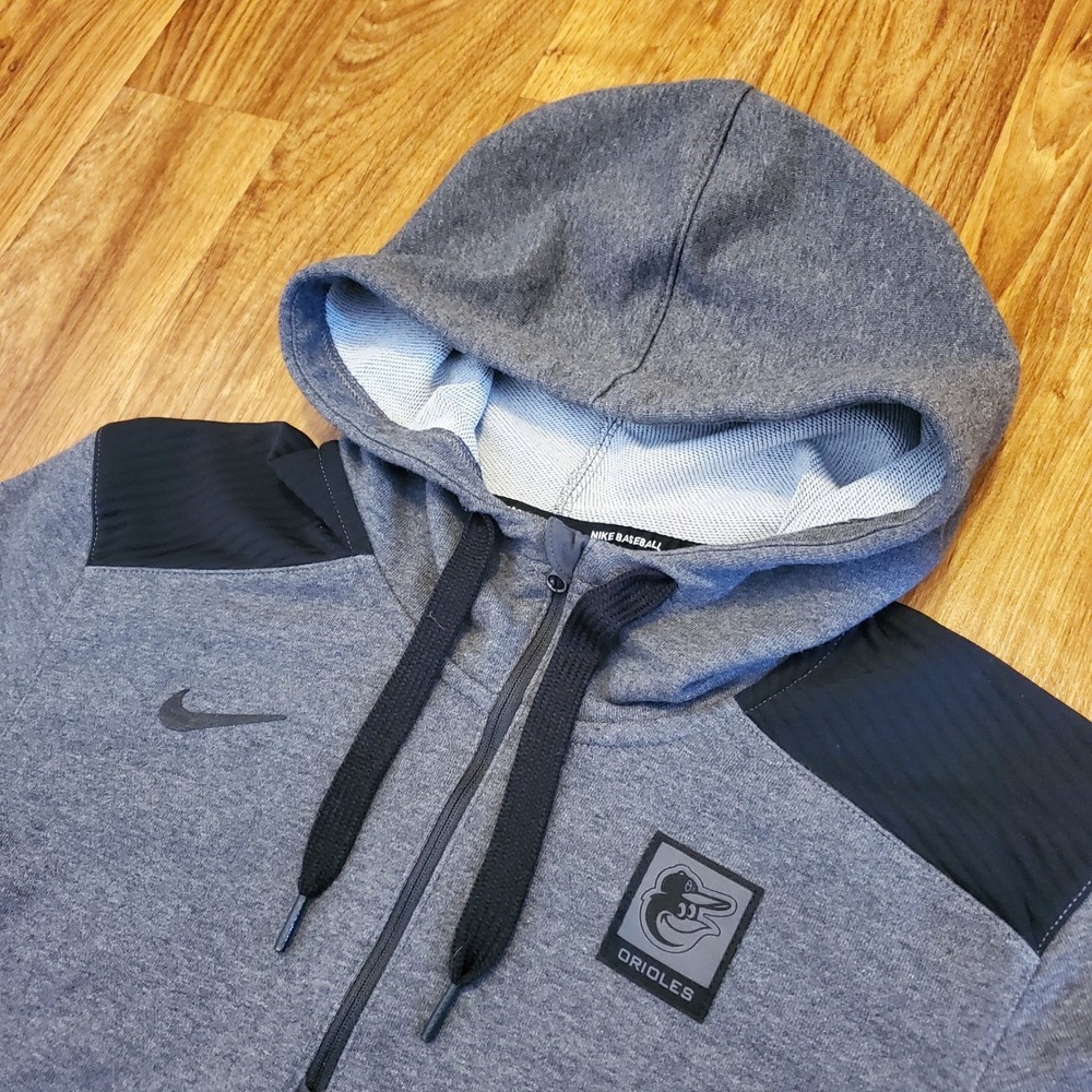 Nike Baltimore Orioles Hoodie Men Small Gray Baseball Dri Fit MLB‎